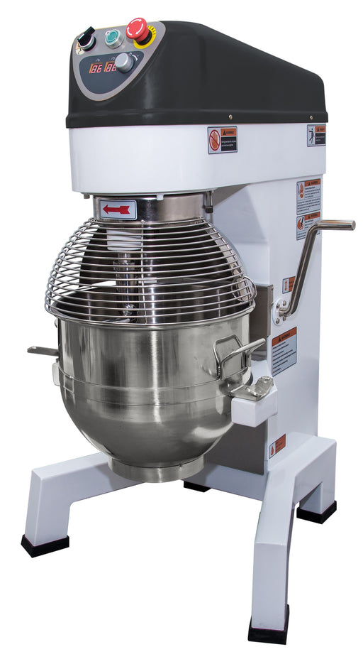 White Combisteel 30 litre planetary mixer with bowl, whisk and dough hook attachments