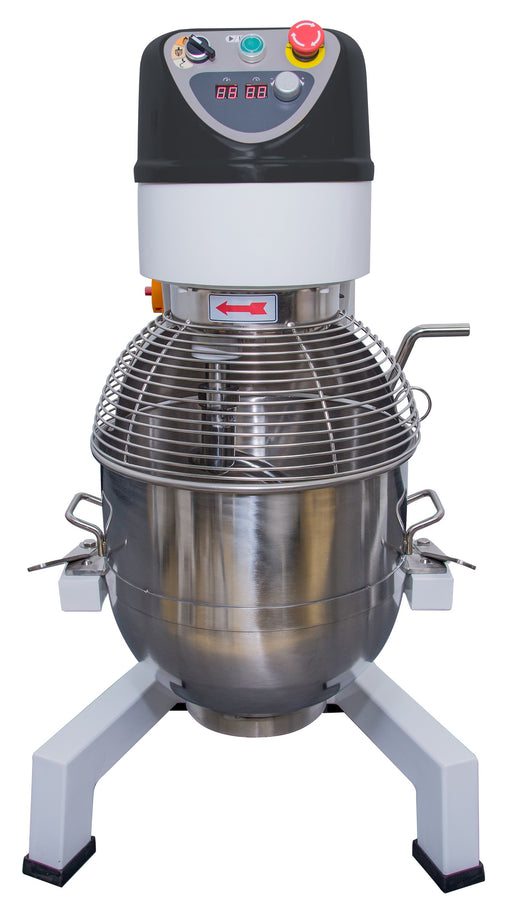 White Combisteel 30 litre planetary mixer with bowl, whisk and dough hook attachments view 2