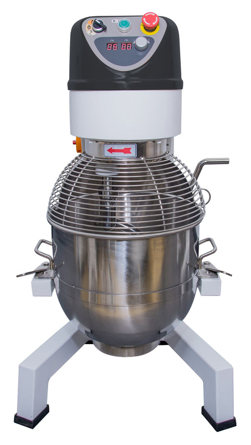 White Combisteel 40 litre planetary mixer with bowl, whisk and dough hook attachments. view 2