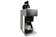 Stainless steel commercial filter coffee machine with two glass jugs, front view view 3