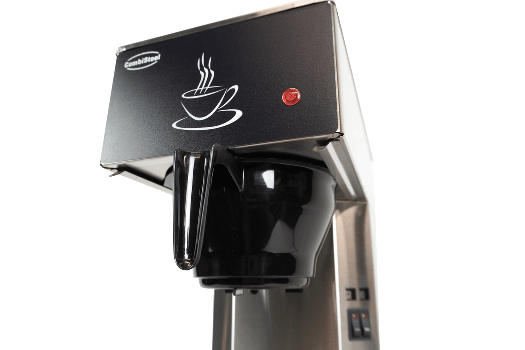 Combisteel stainless steel filter coffee machine with glass jug, front view view 5