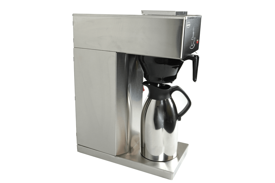 Stainless steel commercial coffee machine with integrated 2.0 litre thermos jug view 5