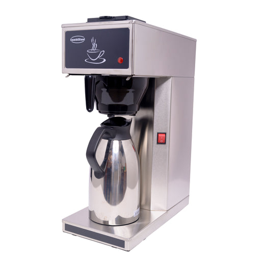 Stainless steel commercial coffee machine with integrated 2.0 litre thermos jug
