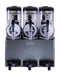 Black tabletop granita machine with three 12-litre capacity cylinders and digital display panel view 2