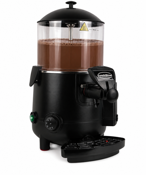 Black Combisteel hot chocolate dispenser with 5 litre capacity and heating system view 2