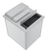 Stainless steel drop-in ice bin with drain connection, countertop installation