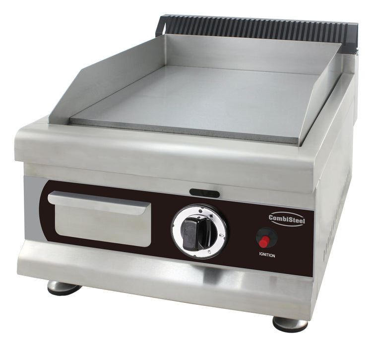 Combisteel TOP 400 stainless steel gas griddle with single burner and grease collection tray