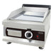 Stainless steel gas griddle with chrome cooking surface and control knob