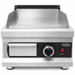 Stainless steel gas griddle with chrome cooking surface and control knob view 2