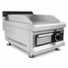 Stainless steel gas griddle with chrome cooking surface and control knob view 3