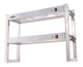 Stainless steel 2-tier heated overshelf with halogen elements, 900mm wide view 4