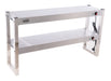 Stainless steel two-tier heated overshelf with halogen elements, 1200mm wide tabletop unit