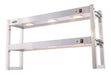 Stainless steel two-tier heated overshelf with halogen elements, 1200mm wide tabletop unit view 4