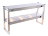 Stainless steel two-tier heated overshelf with halogen elements, 1200mm wide tabletop unit view 5