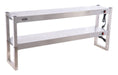 Stainless steel 2 tier heated overshelf with halogen heating elements, tabletop model.