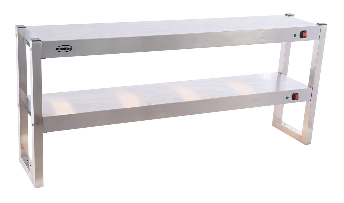 Stainless steel 2 tier heated overshelf with halogen heating elements, tabletop model. view 4