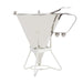 Stainless steel batter dispenser with dosing button and spout attachments