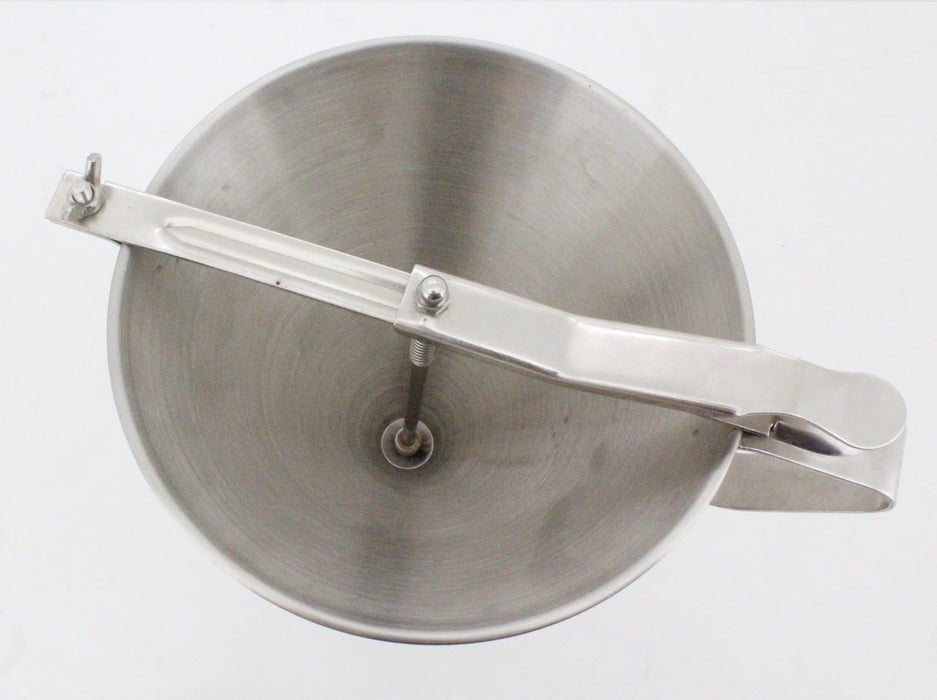 Stainless steel batter dispenser with dosing button and spout attachments view 4