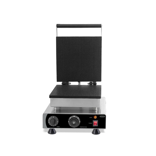 Combisteel stainless steel tabletop waffle maker with square cooking plate view 2