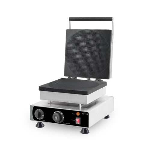 Combisteel round syrup waffle maker with stainless steel body and cast aluminium plate