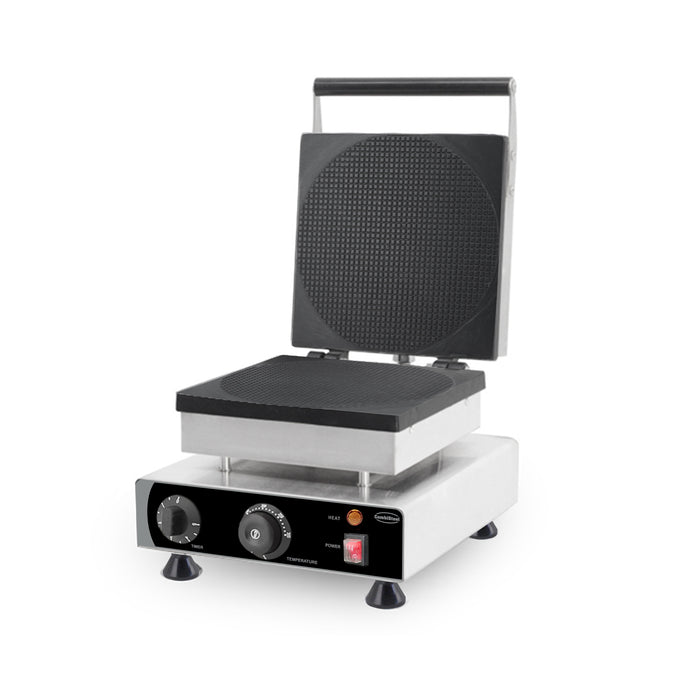 Combisteel round syrup waffle maker with stainless steel body and cast aluminium plate