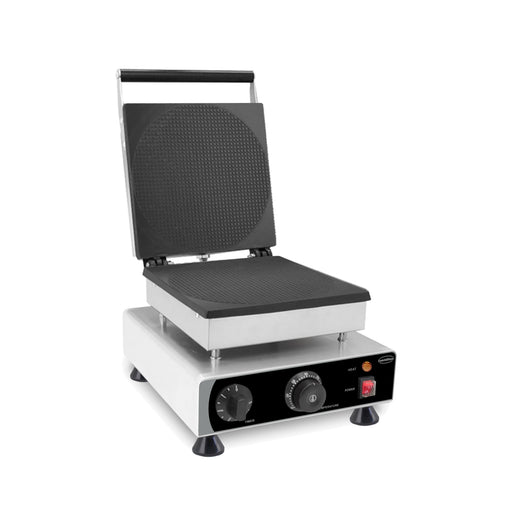 Combisteel round syrup waffle maker with stainless steel body and cast aluminium plate view 2