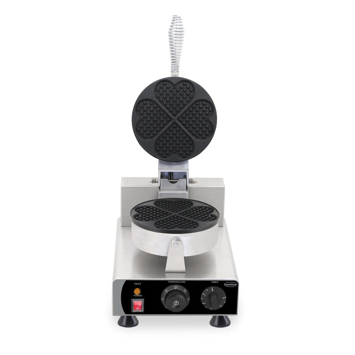 Combisteel stainless steel 4 piece heart shape waffle iron on white background view 3