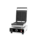 Stainless steel double waffle iron with cast aluminium plates and control knob