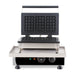 Stainless steel waffle iron with non-stick cast aluminium plates on tabletop stand view 3