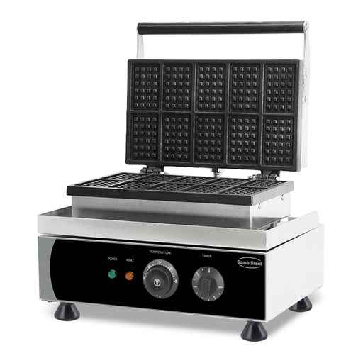 Combisteel stainless steel tabletop waffle iron with cast aluminium plate