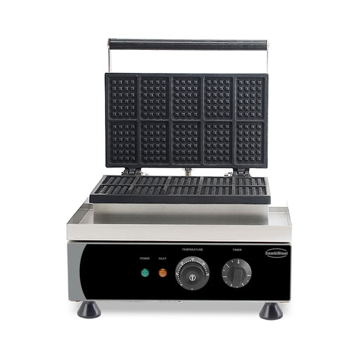 Combisteel stainless steel tabletop waffle iron with cast aluminium plate view 2