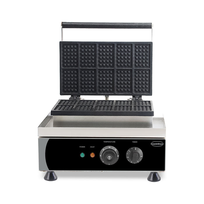 Combisteel stainless steel tabletop waffle iron with cast aluminium plate view 2