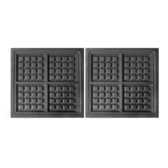 Stainless steel tabletop rotating waffle iron with cast aluminium plates view 3