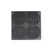 Stainless steel tabletop waffle iron with round cooking plates and control knob view 7