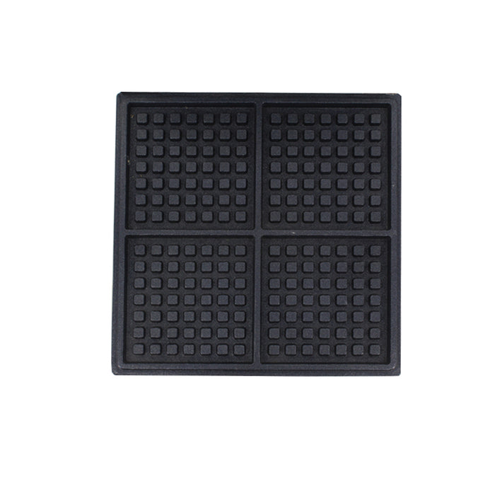 Stainless steel countertop waffle iron with square cooking plates and control knob view 7