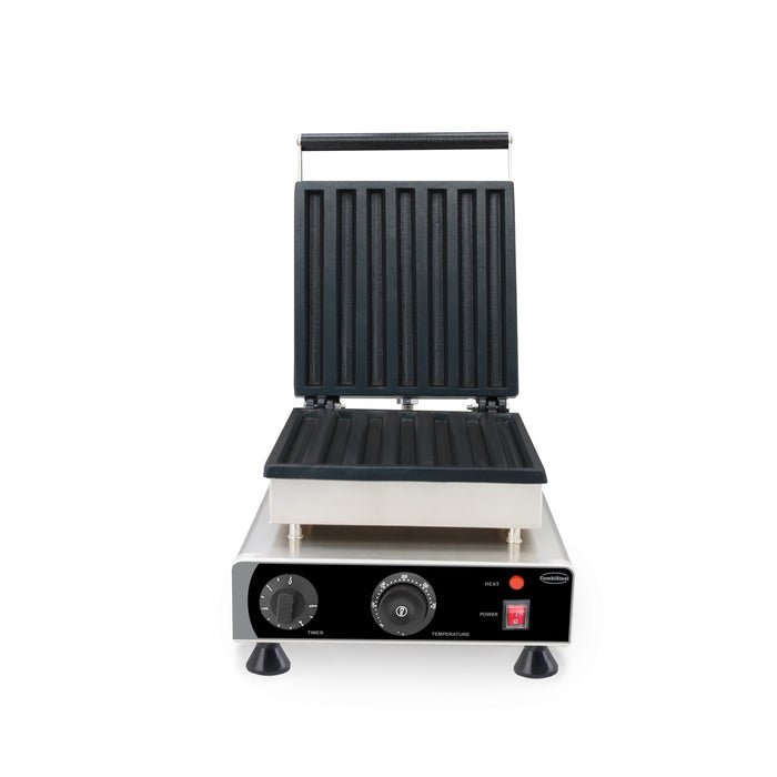 Stainless steel tabletop waffle iron with cast aluminium non-stick cooking plate view 5
