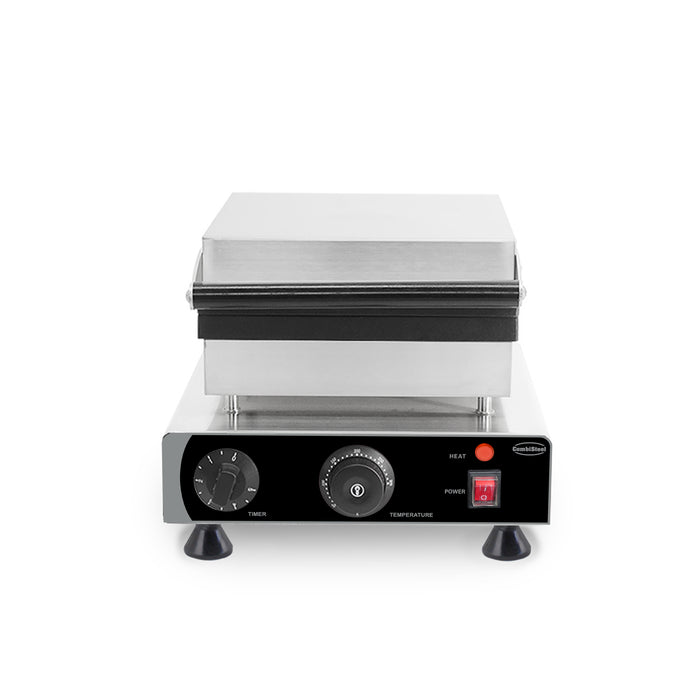 Combisteel tabletop waffle iron with 10 piece cast aluminium plates and knob controls view 4