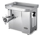 Stainless steel compact meat mincer with three grinding plates and electric motor