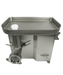Stainless steel compact meat mincer with three grinding plates and electric motor view 2
