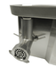 Stainless steel compact meat mincer with three grinding plates and electric motor view 3