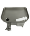 Stainless steel compact meat mincer with three grinding plates and electric motor view 4