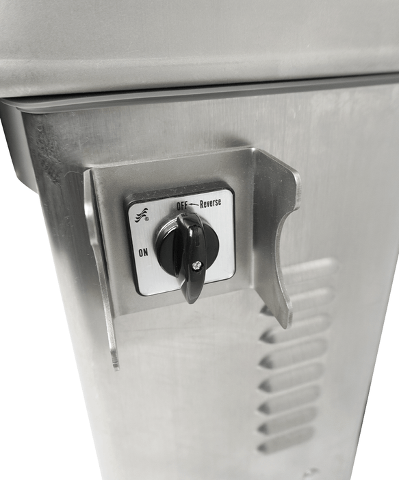Stainless steel compact meat mincer with three grinding plates and electric motor view 7