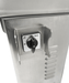 Stainless steel compact meat mincer with three grinding plates and electric motor view 7