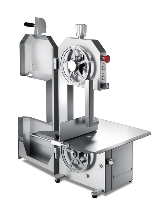 Combisteel stainless steel bone saw with 1650mm cutting band mounted on stand view 6