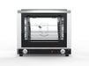 Stainless steel tabletop convection oven with glass door and control knob