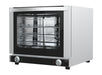 Stainless steel electric convection oven with four shelf guides and aluminium baking tray view 2