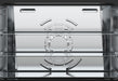Stainless steel electric convection oven with four shelf guides and aluminium baking tray view 3
