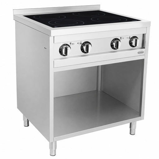 Combisteel ENTRY 700 stainless steel induction cooker with four cooking hobs and knob controls