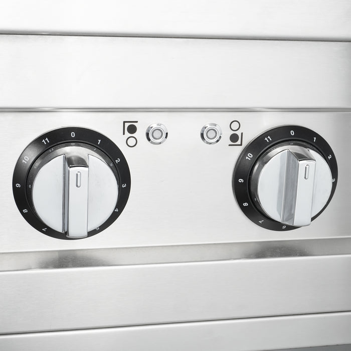 Combisteel ENTRY 700 stainless steel induction cooker with four cooking hobs and knob controls view 4