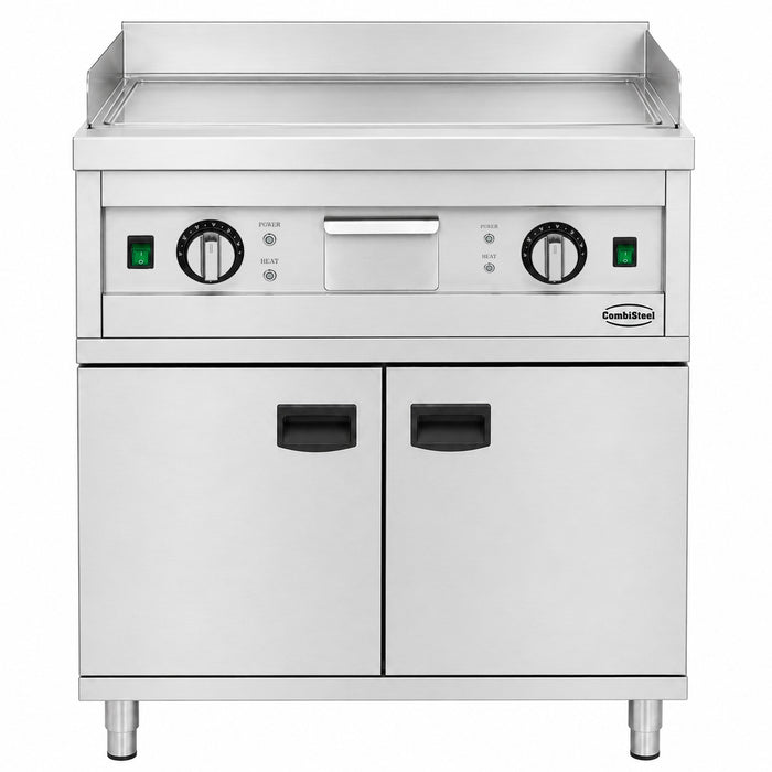 Combisteel ENTRY 700 EL stainless steel freestanding electric griddle with chromed cooking surface view 2
